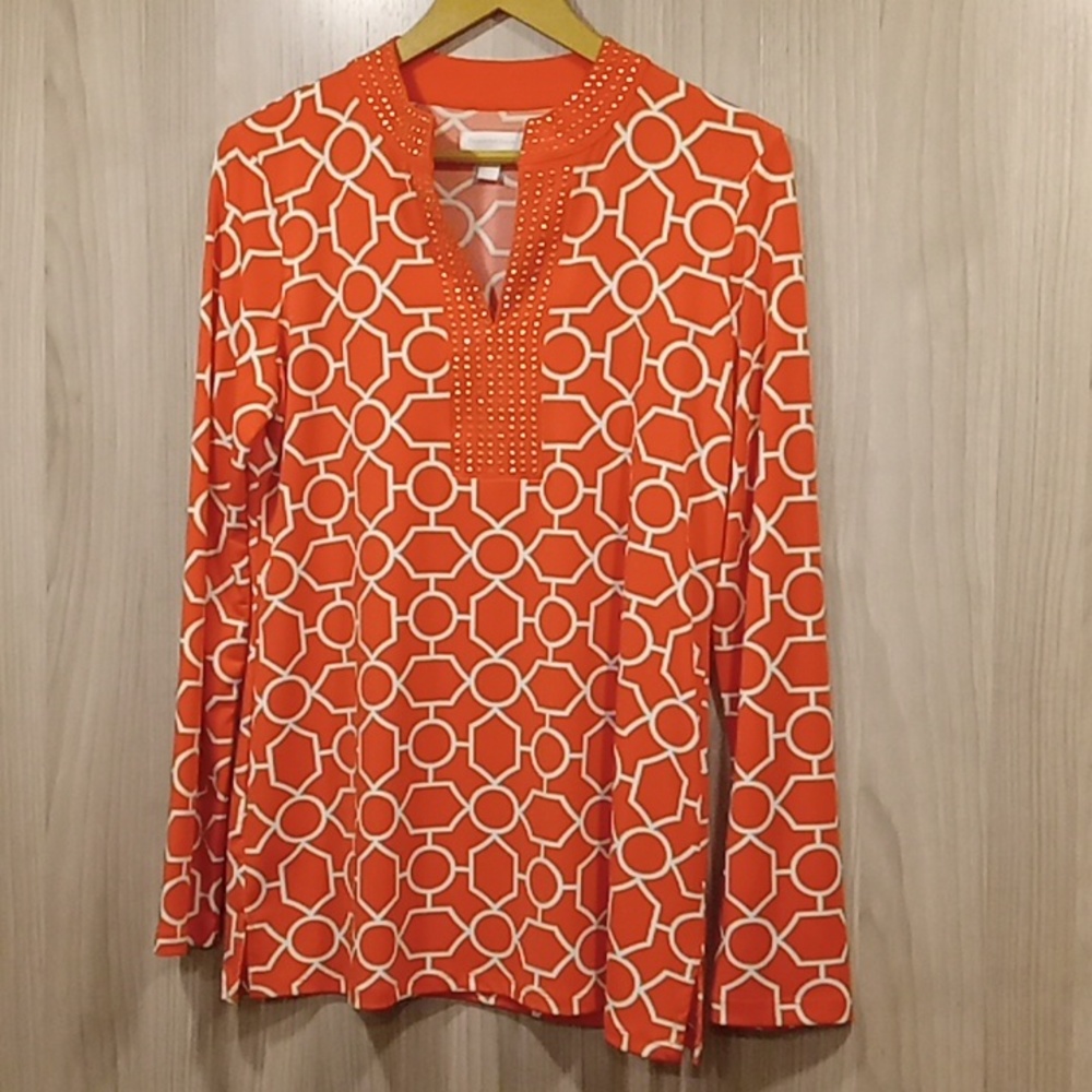 55. EUC Charter Club geometric blouse